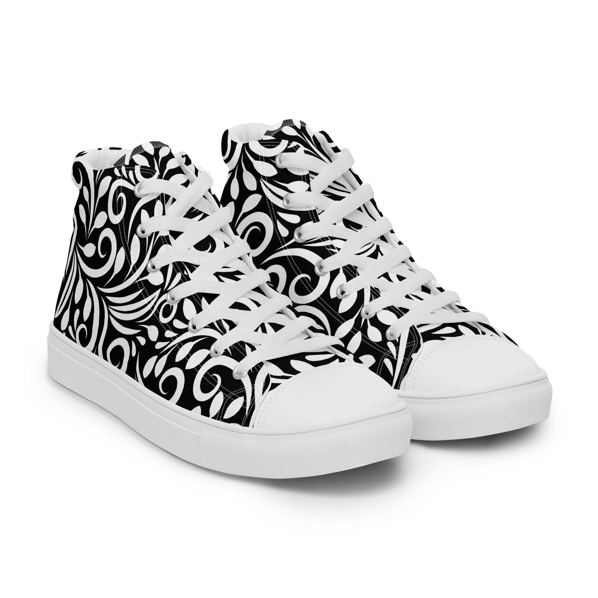 Prisimia Canvas Sneakers : Striking Black & White Scrollwork