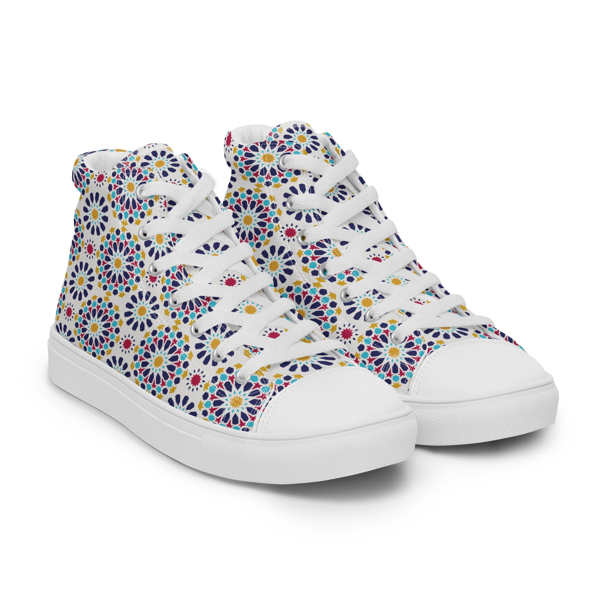 Prisimia Canvas Sneakers : Vibrant Geometric High-Tops