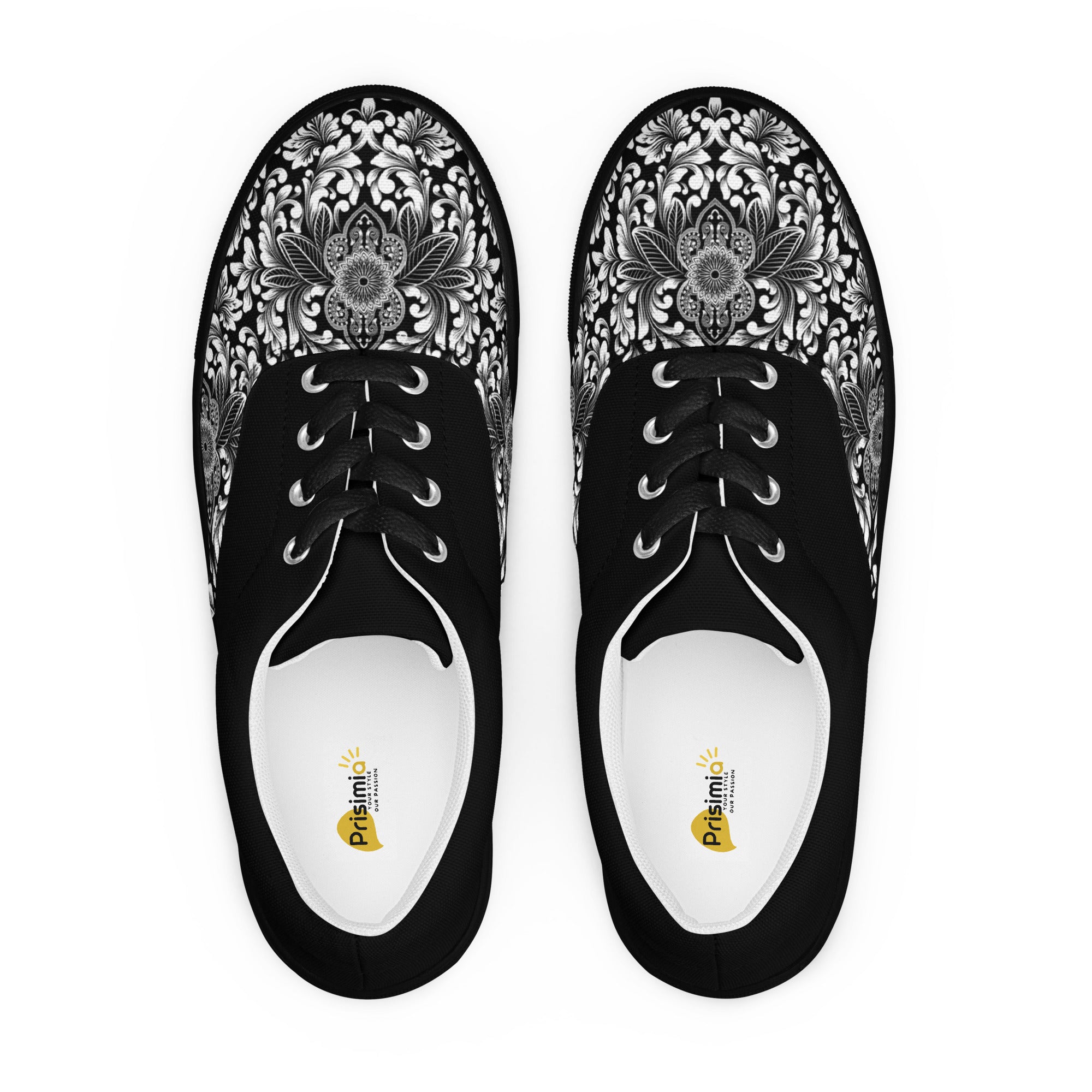 Prisimia Lace-up Canvas Shoes : Monochrome Elegance Defined