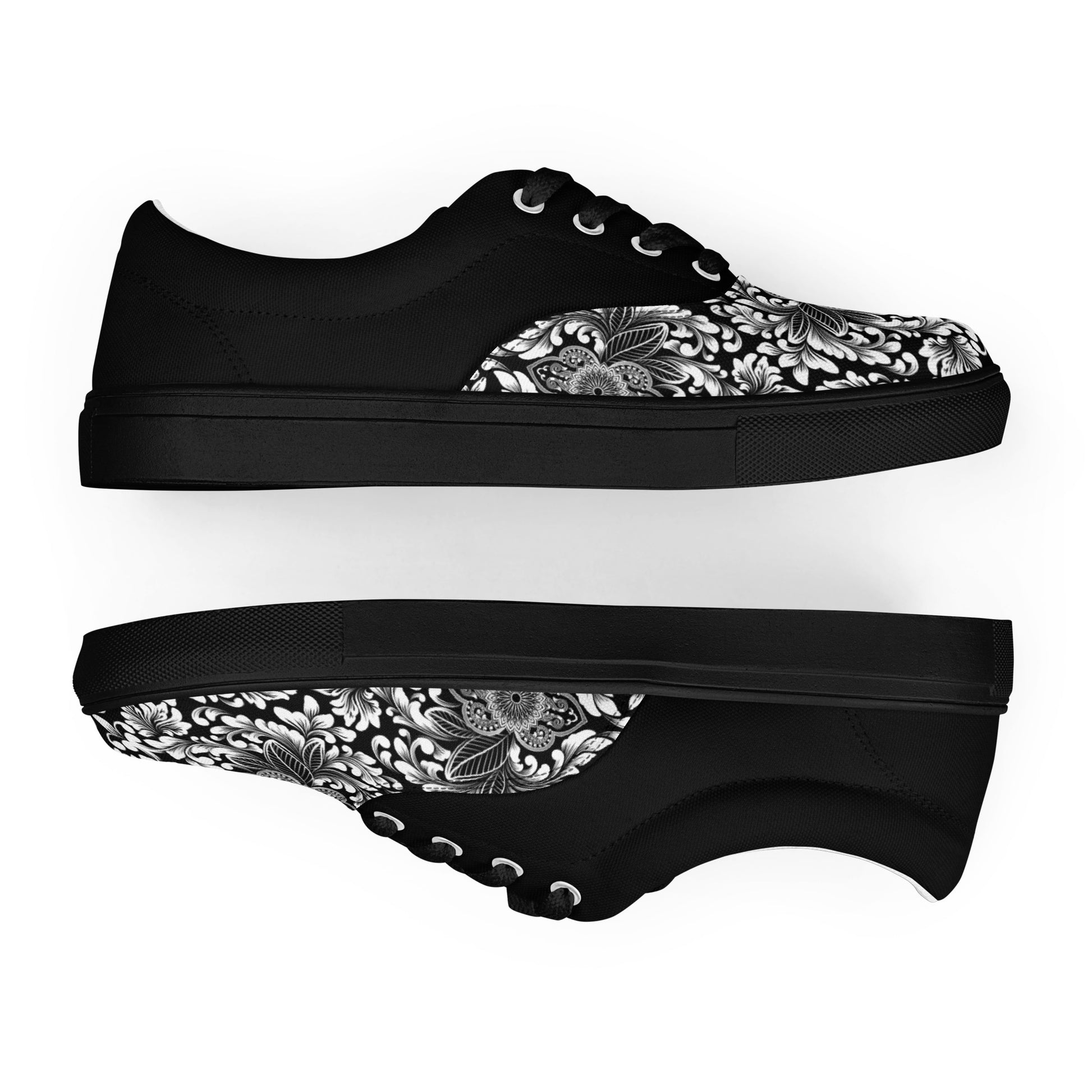 Prisimia Lace-up Canvas Shoes : Monochrome Elegance Defined