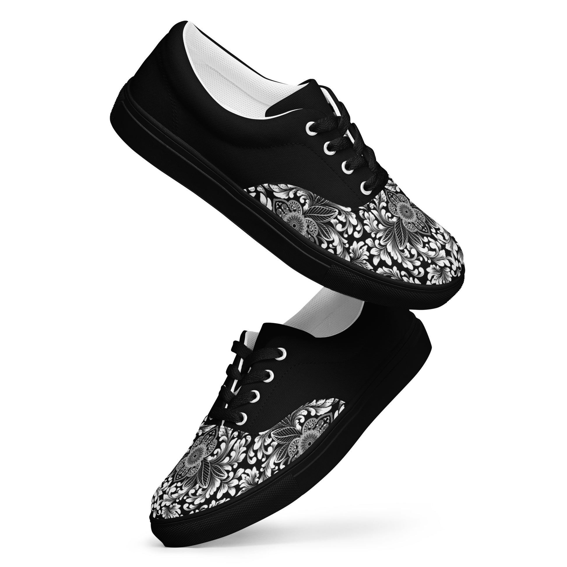 Prisimia Lace-up Canvas Shoes : Monochrome Elegance Defined