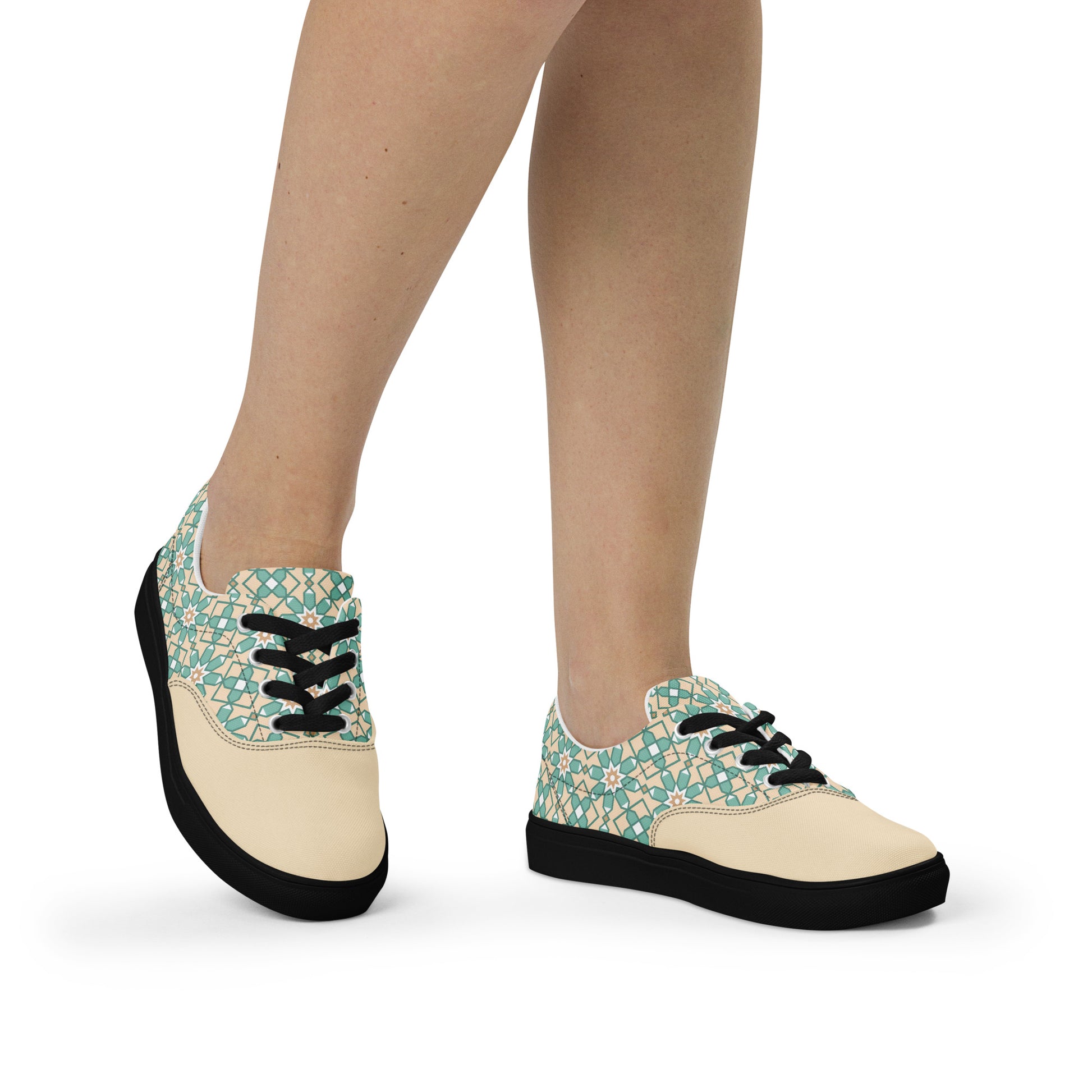 Prisimia Lace-up Canvas Shoes : Artistic Geometry