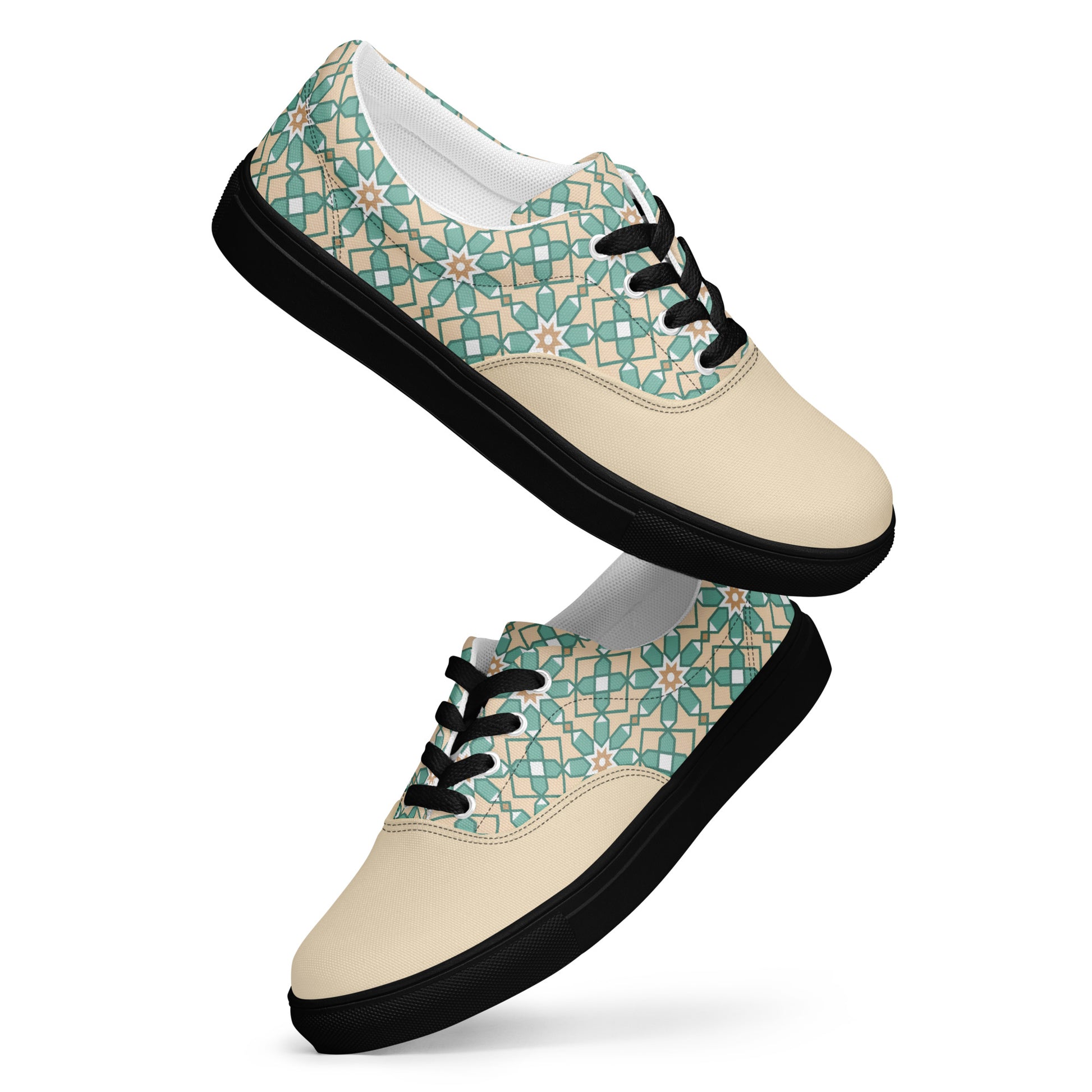 Prisimia Lace-up Canvas Shoes : Artistic Geometry
