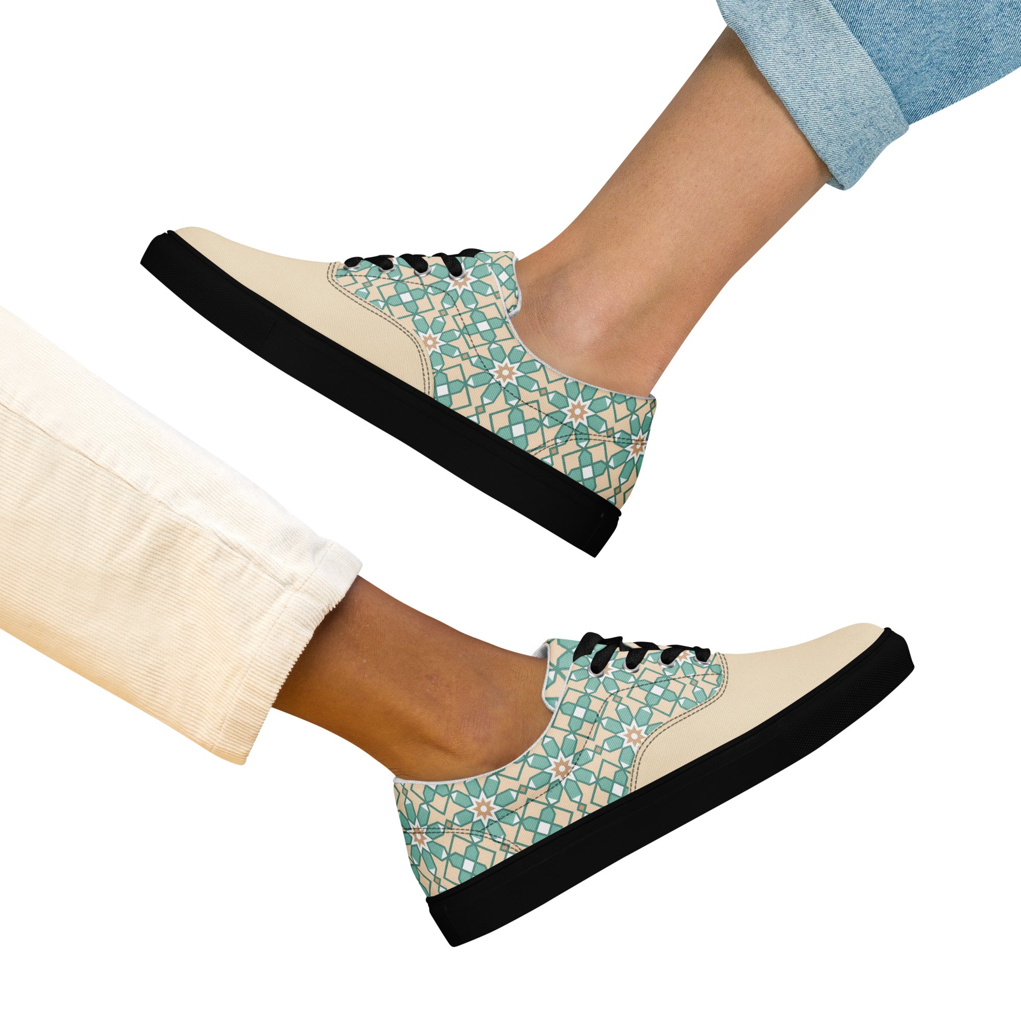 Prisimia Lace-up Canvas Shoes : Artistic Geometry