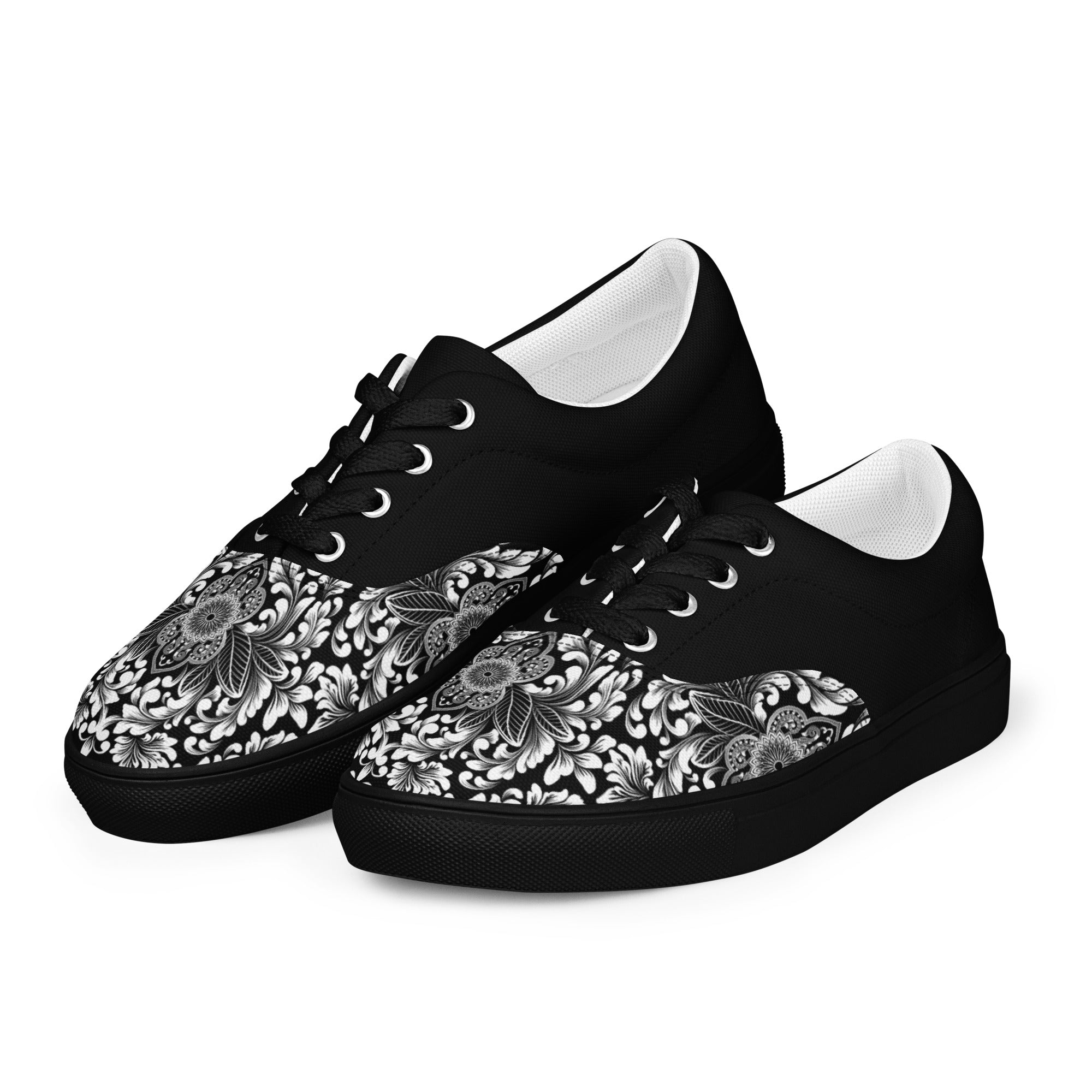 Prisimia Lace-up Canvas Shoes : Monochrome Elegance Defined