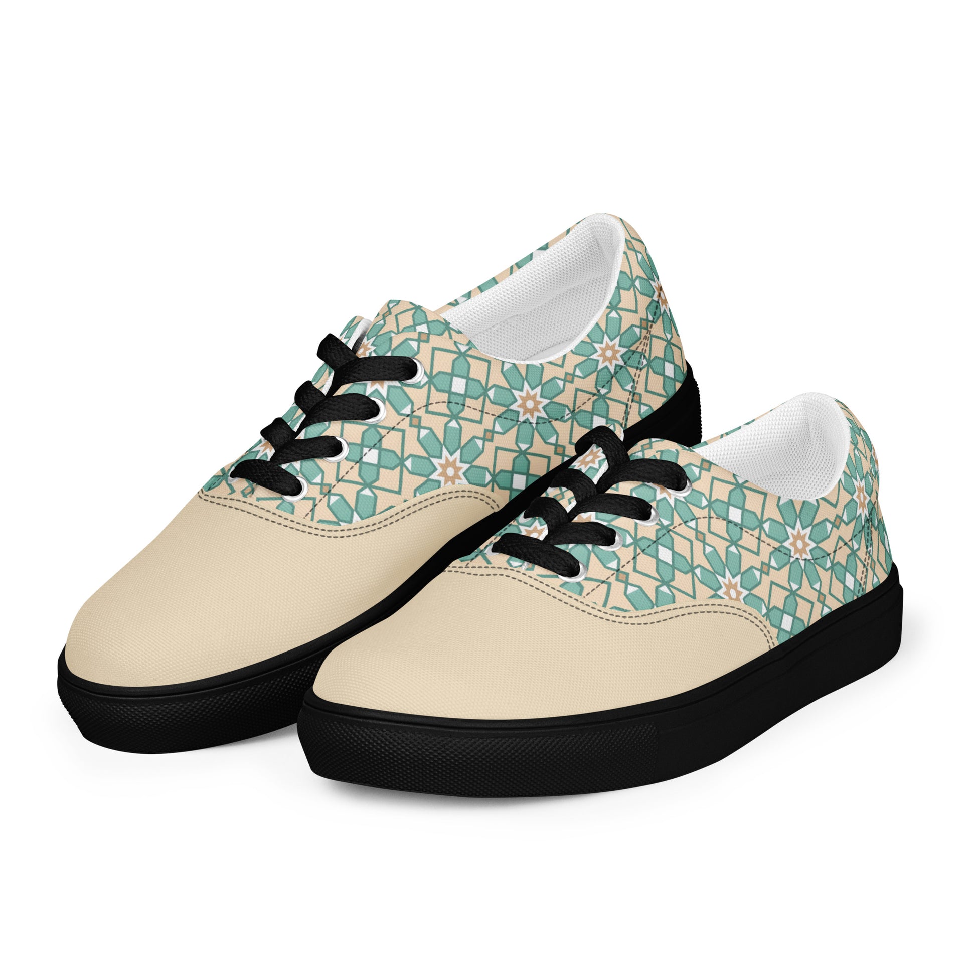 Prisimia Lace-up Canvas Shoes : Artistic Geometry
