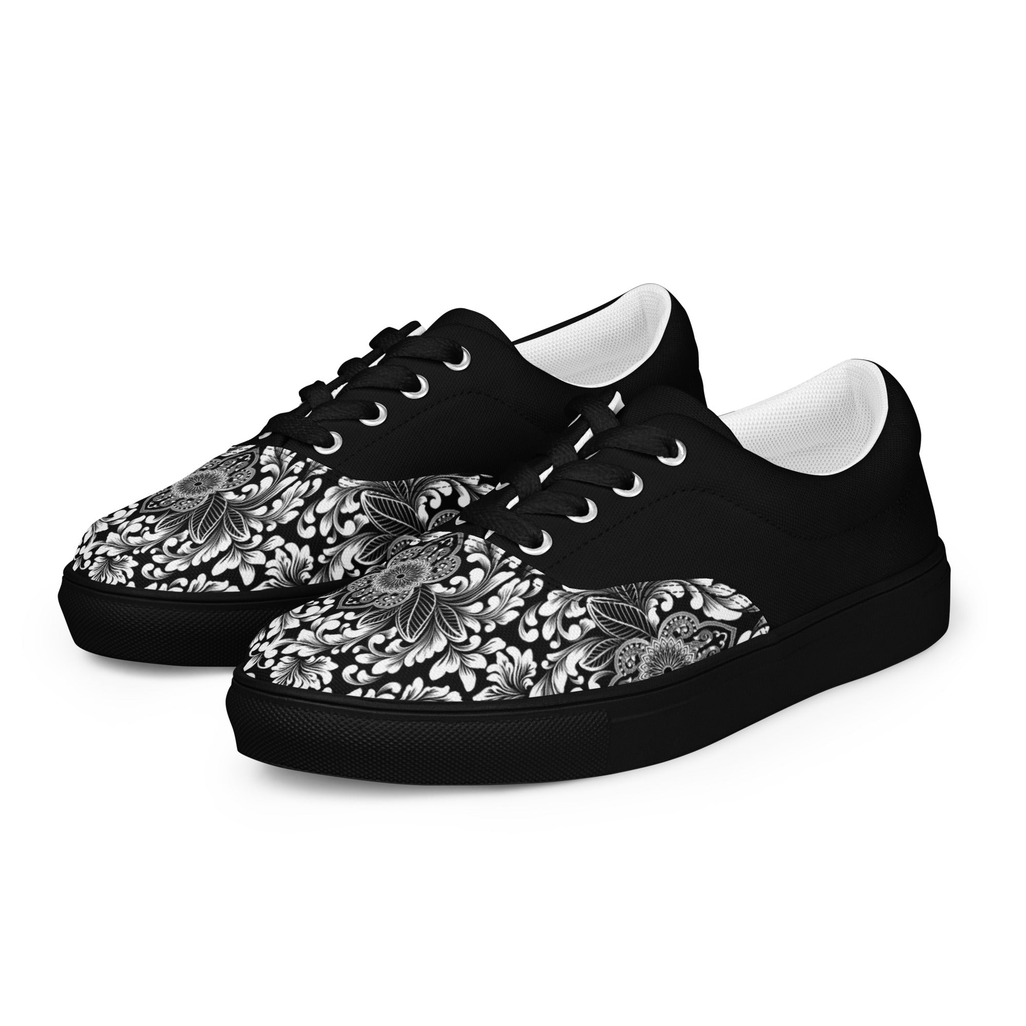 Prisimia Lace-up Canvas Shoes : Monochrome Elegance Defined