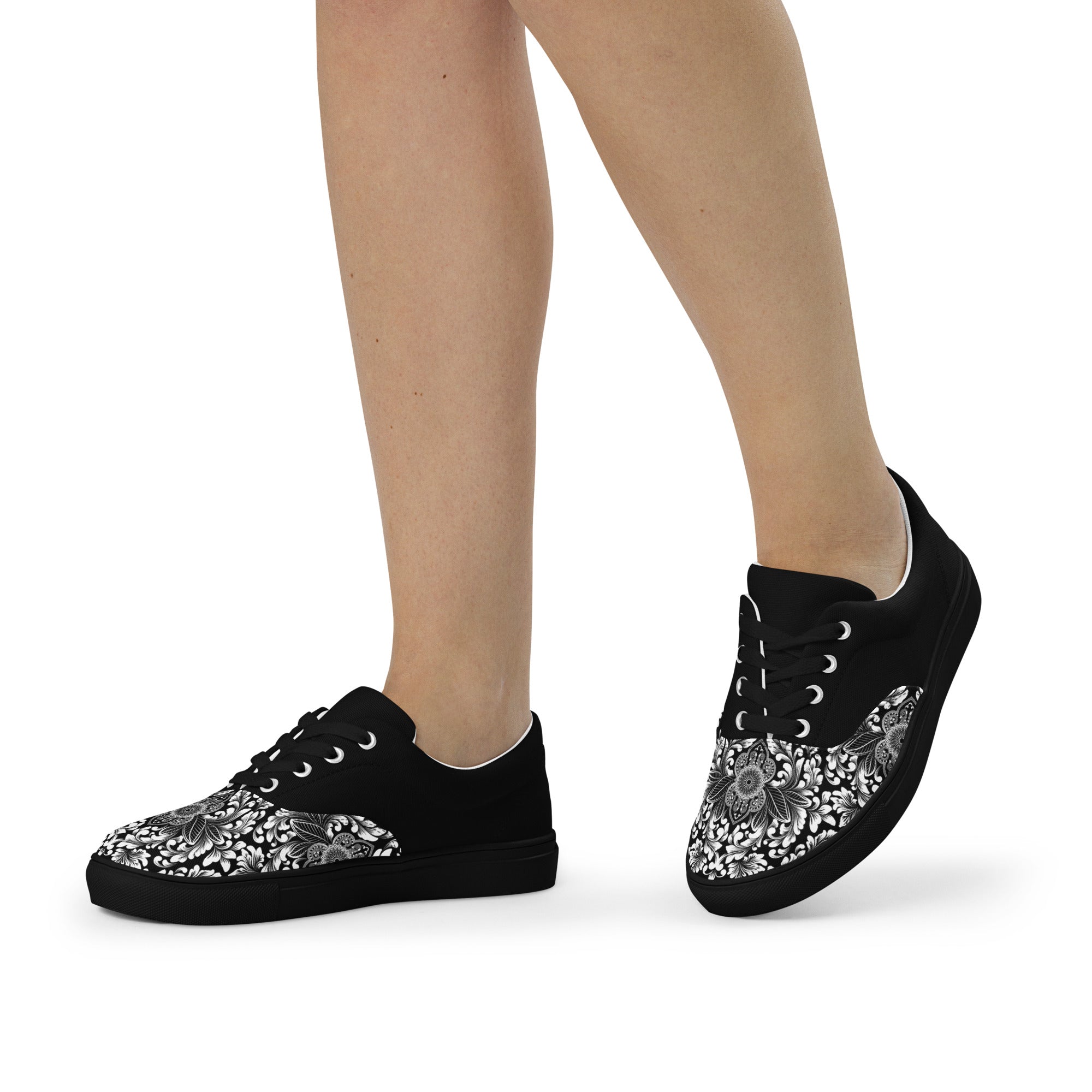 Prisimia Lace-up Canvas Shoes : Monochrome Elegance Defined