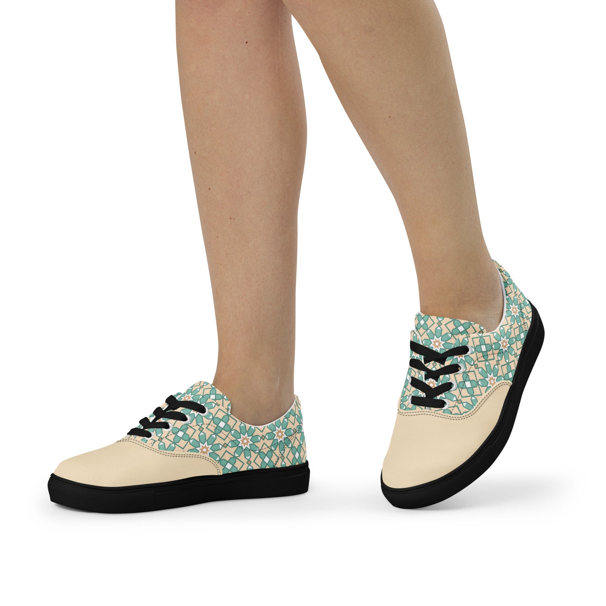 Prisimia Lace-up Canvas Shoes : Artistic Geometry