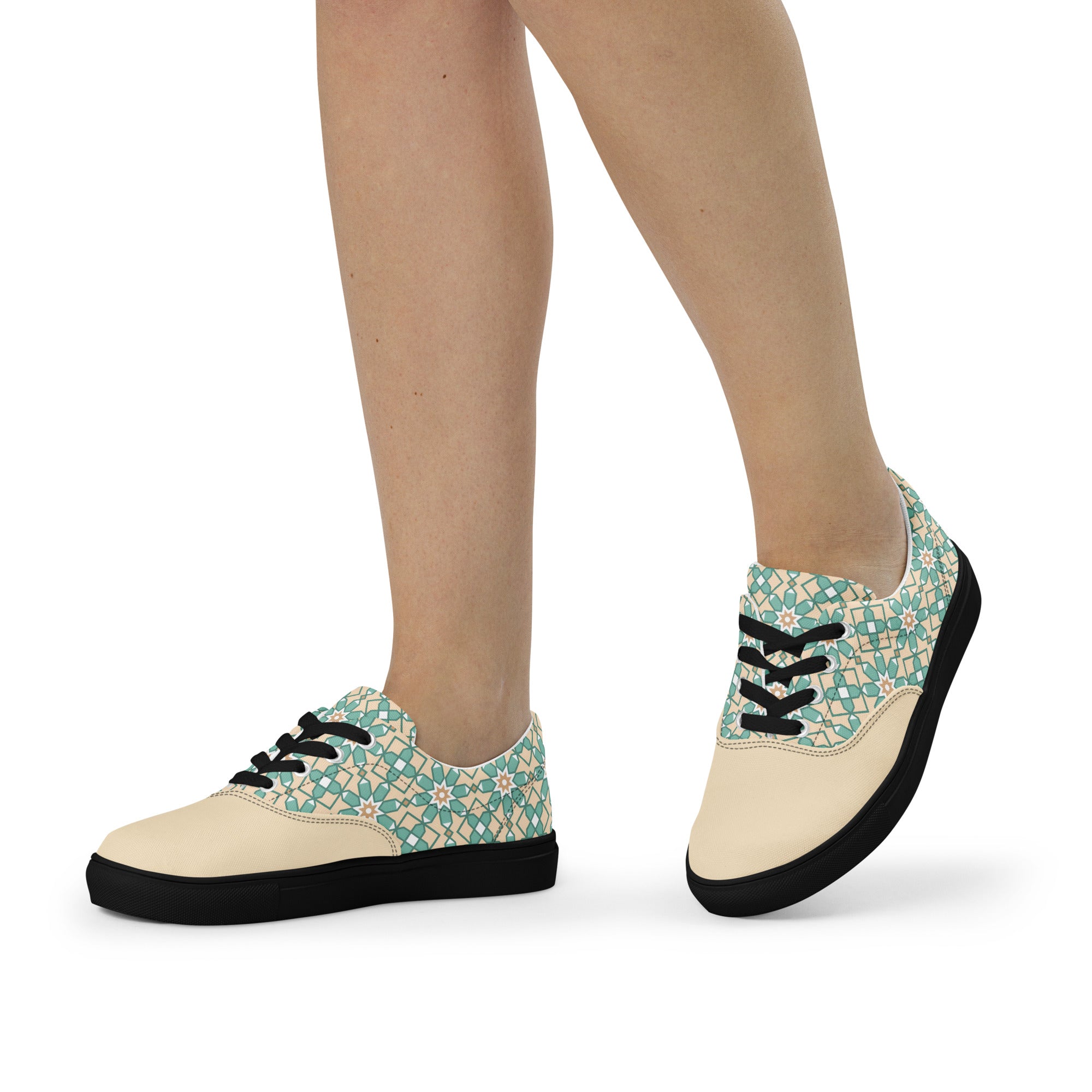 Prisimia Lace-up Canvas Shoes : Artistic Geometry