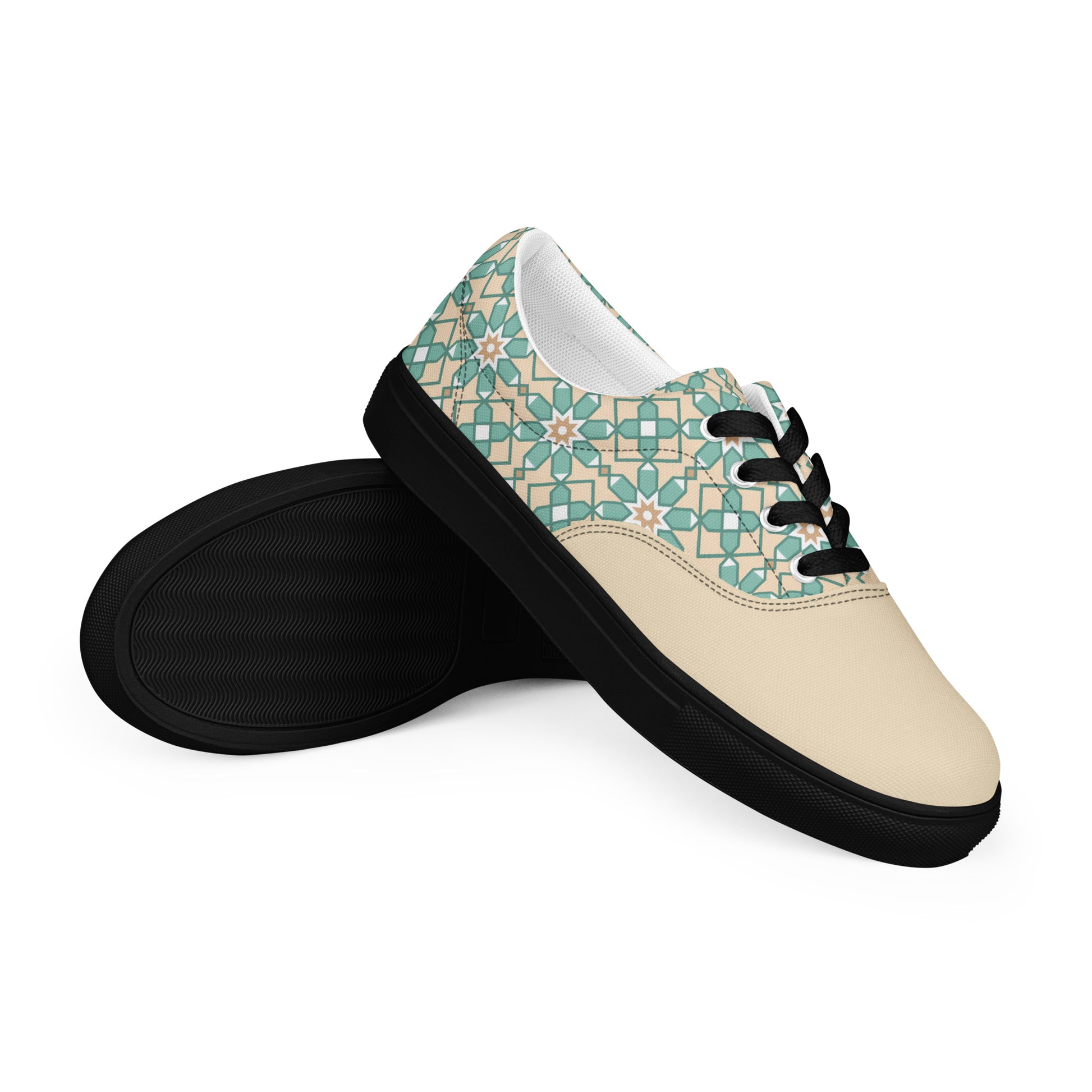 Prisimia Lace-up Canvas Shoes : Artistic Geometry