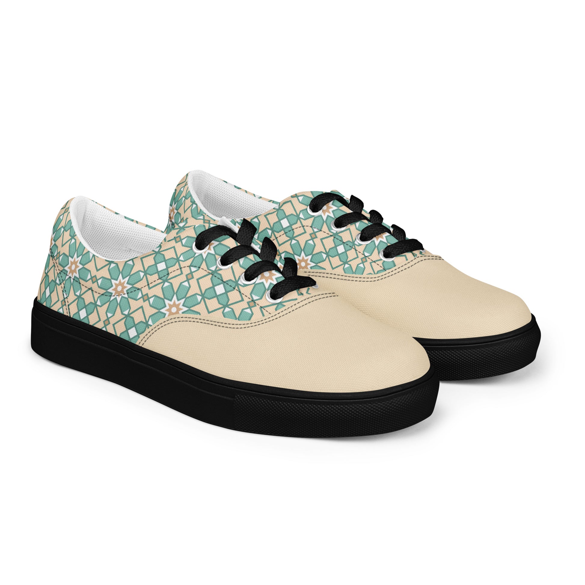 Prisimia Lace-up Canvas Shoes : Artistic Geometry