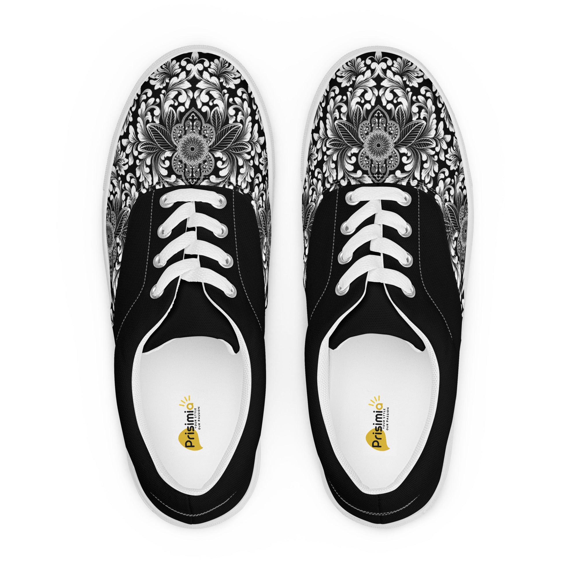 Prisimia Lace-up Canvas Shoes : Monochrome Elegance Defined