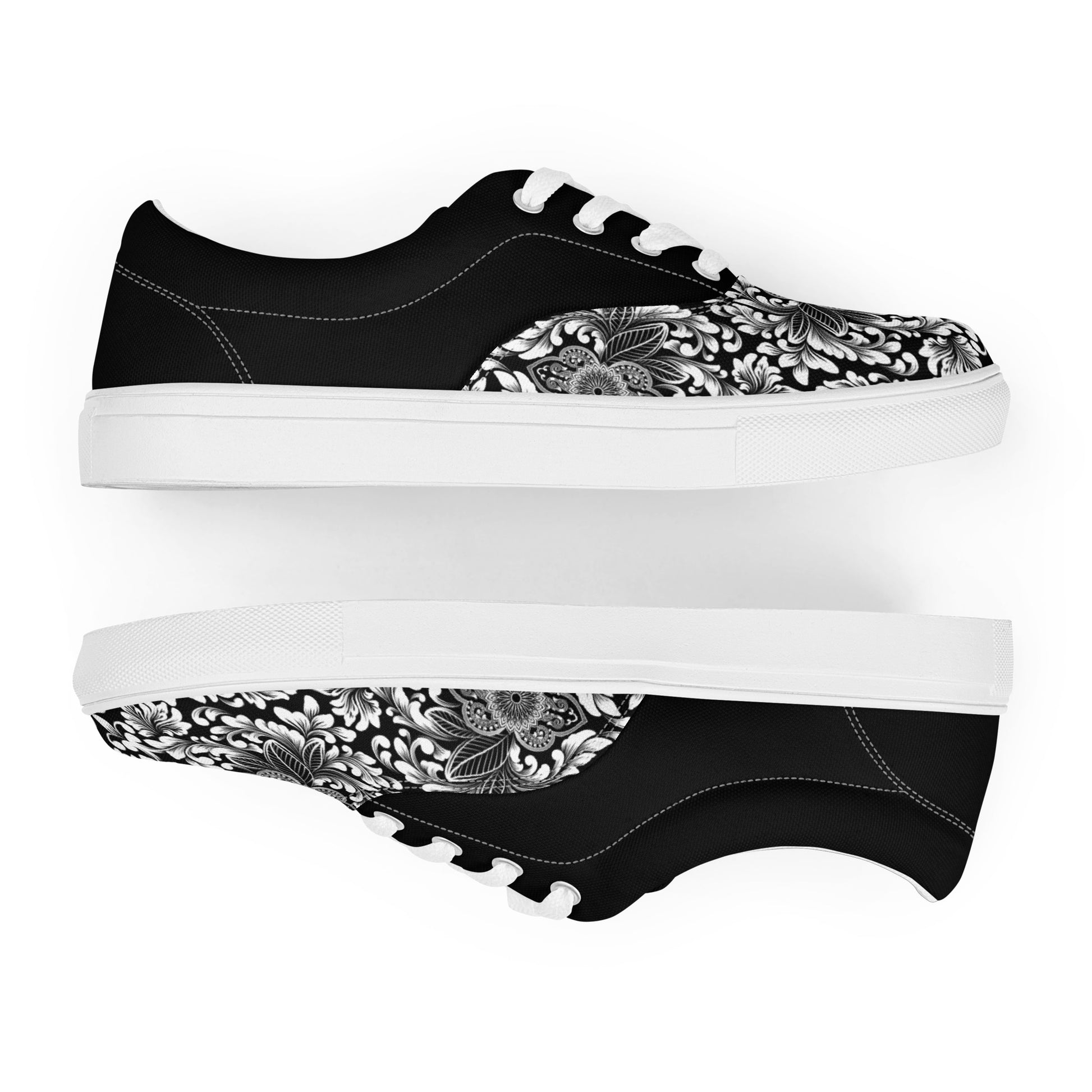 Prisimia Lace-up Canvas Shoes : Monochrome Elegance Defined