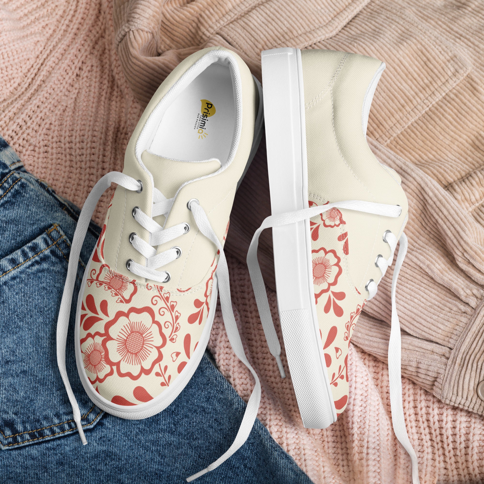 Prisimia Lace-up Canvas Shoes : Henna Bloom