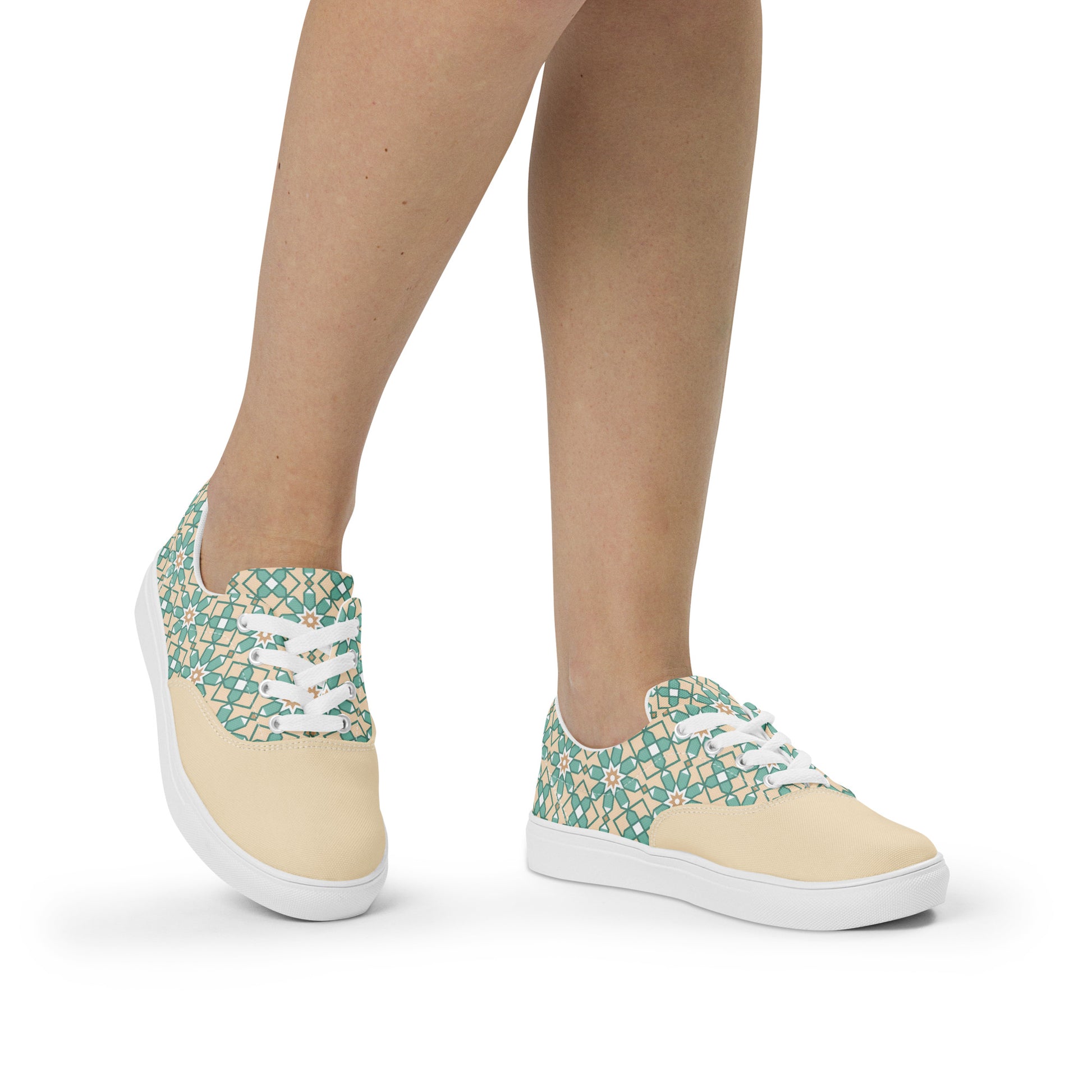 Prisimia Lace-up Canvas Shoes : Artistic Geometry