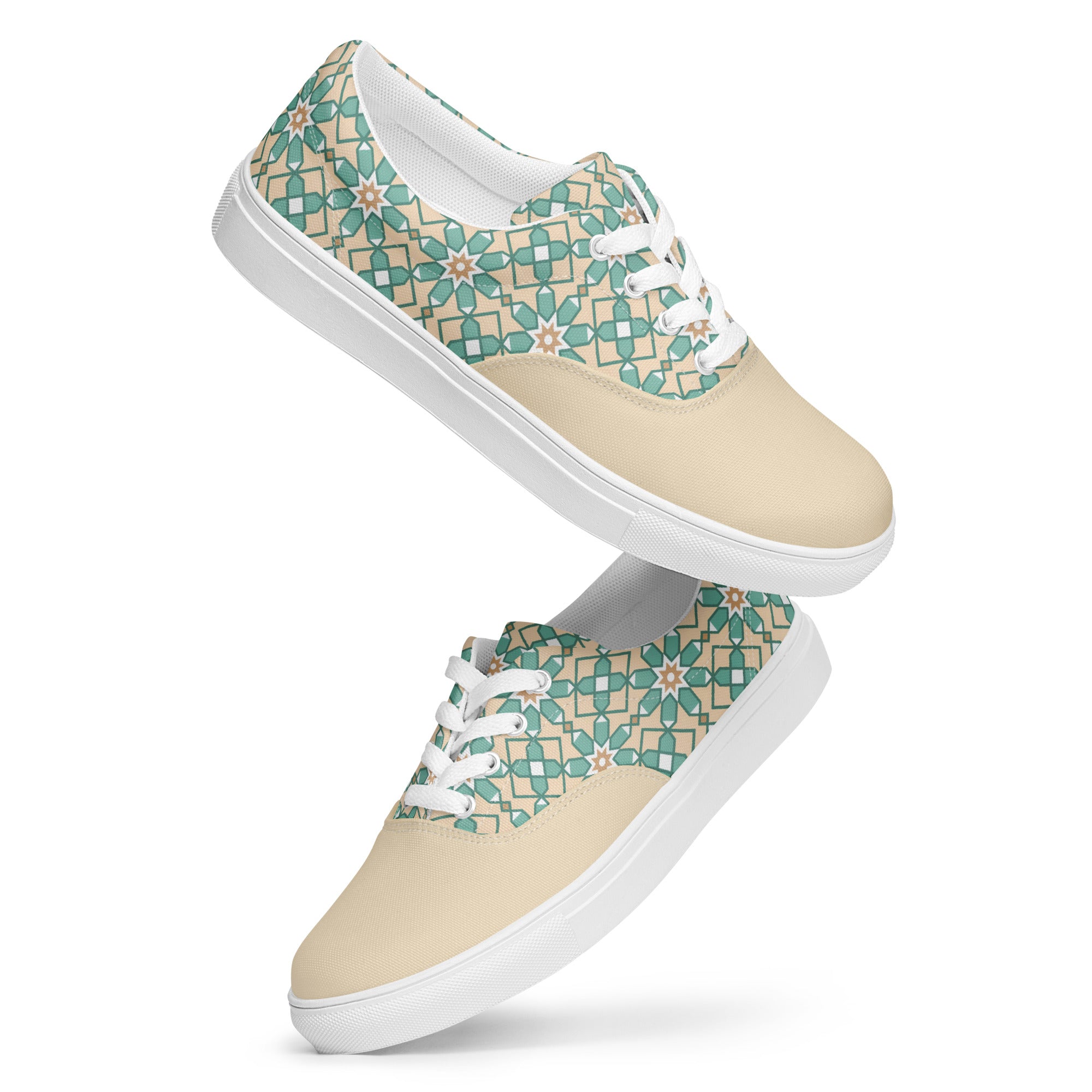 Prisimia Lace-up Canvas Shoes : Artistic Geometry